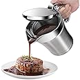 Choxila Gravy Boat Double Insulated Stainless Steel Sauce Jug with Hinged Lid for Thanksgiving Dinner - 17 oz