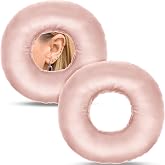 DoubleFill 2 Pcs Silky Satin Ear Piercing Pillows, Coral | for Side Sleepers with Holes Donut Shaped Support Pillow for Ear Pain Inflammation Pressure Sore Side Relief