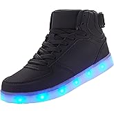DIYJTS Kids LED Light Up Shoes, Fashion High Top LED Sneakers USB Rechargeable Glowing Luminous Shoes for Boys Girls Toddler 