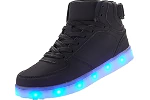 DIYJTS Kids LED Light Up Shoes, Fashion High Top LED Sneakers USB Rechargeable Glowing Luminous Shoes for Boys Girls Toddler Child