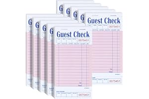 DGBDPACK Guest Check Pads EP-3632-1 (10 Pads), Total 500 Pink Waitress Notepad, Server Order Pads