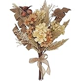 BINFEN 18Pcs Boho Faux Winter Fall Dried Pampas Grass Silk Hydrangea Flowers Bouquets Fall Decor, Fake Autumn Thanksgiving Harvest Stems Fall Picks Branches Floral Arrangements for Vase 18"