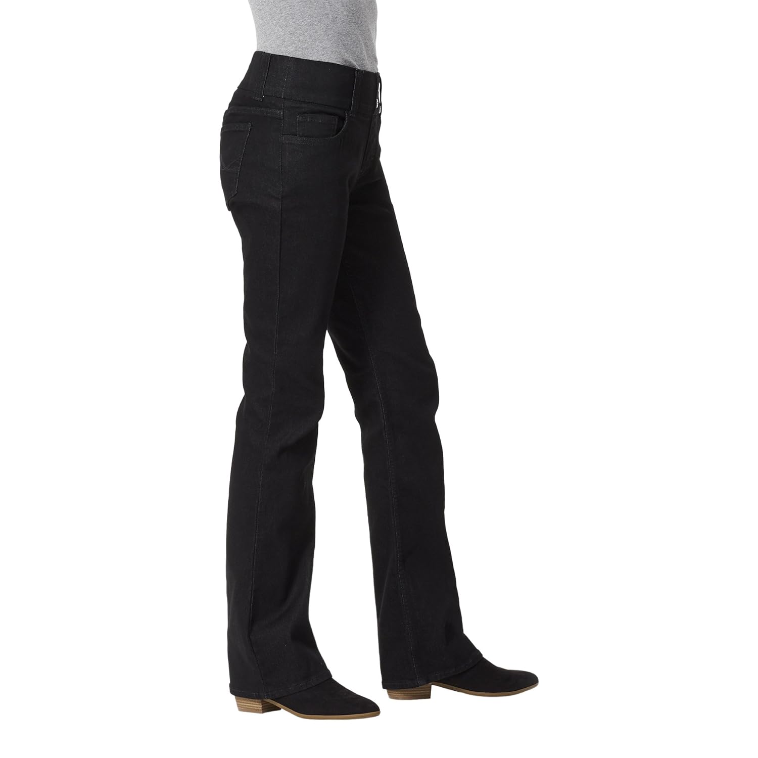 riders by lee indigo women's pull on waist smoother bootcut