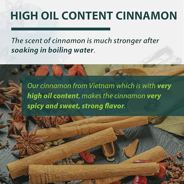 SOEOS CINNAMON STICKS, 16 OZ, CINNAMON, GROUND CINNAMON, CINNAMON STICKS, 100% RAW, NON-GMO, KOSHER CERTIFIED, CINNAMON SEASONING SPICE FOR COFFEE, BAKING, COOKING AND BEVERAGES 1 LB (454G)