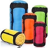 GliCraft 5 Pcs Compression Sacks for Backpacking 5L/10L/15L/20L/35L Camping Sleeping Bag Stuff Sack Water Resistant Sleeping Bag Storage Sack for Space Saving Hiking Gear