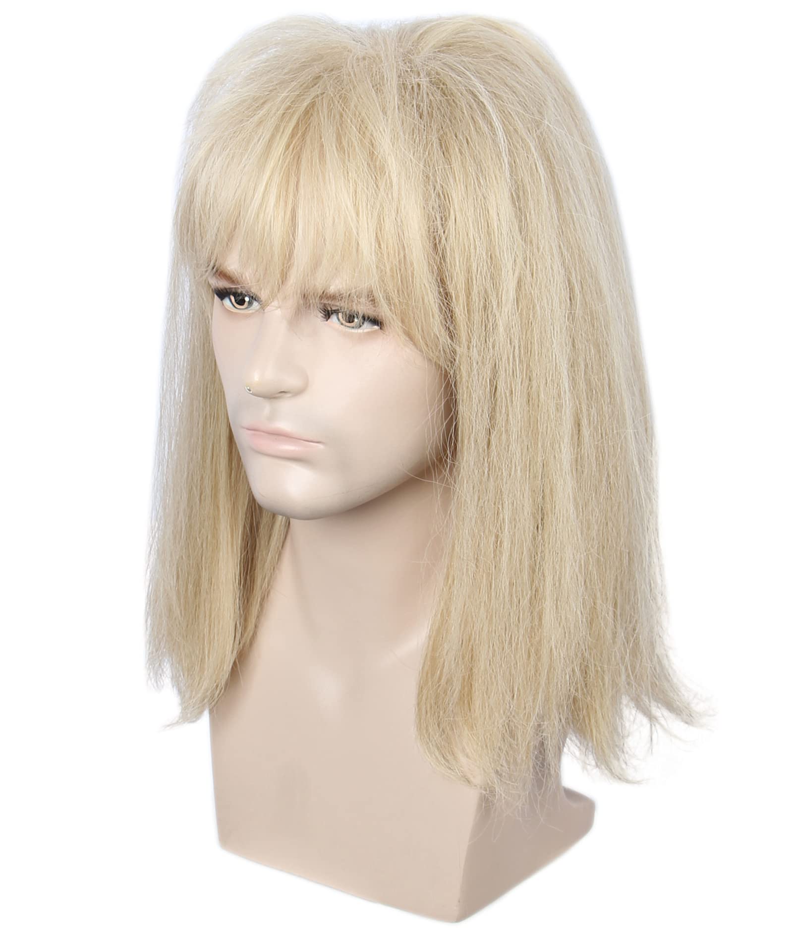 Linfairy 80s Heavy Metal Halloween Mullet Fancy Dress Wig (blonde mix)