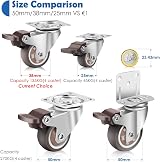 W B D WEIBIDA 1.5 inch Castor Wheels with Brakes, 4 Pack 300 lbs view 2