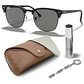 Ray-Ban RB3016 CLUBMASTER MARBLE Square Shaped Sunglasses for Men & Women with Official RAYBAN Eyewear Kit