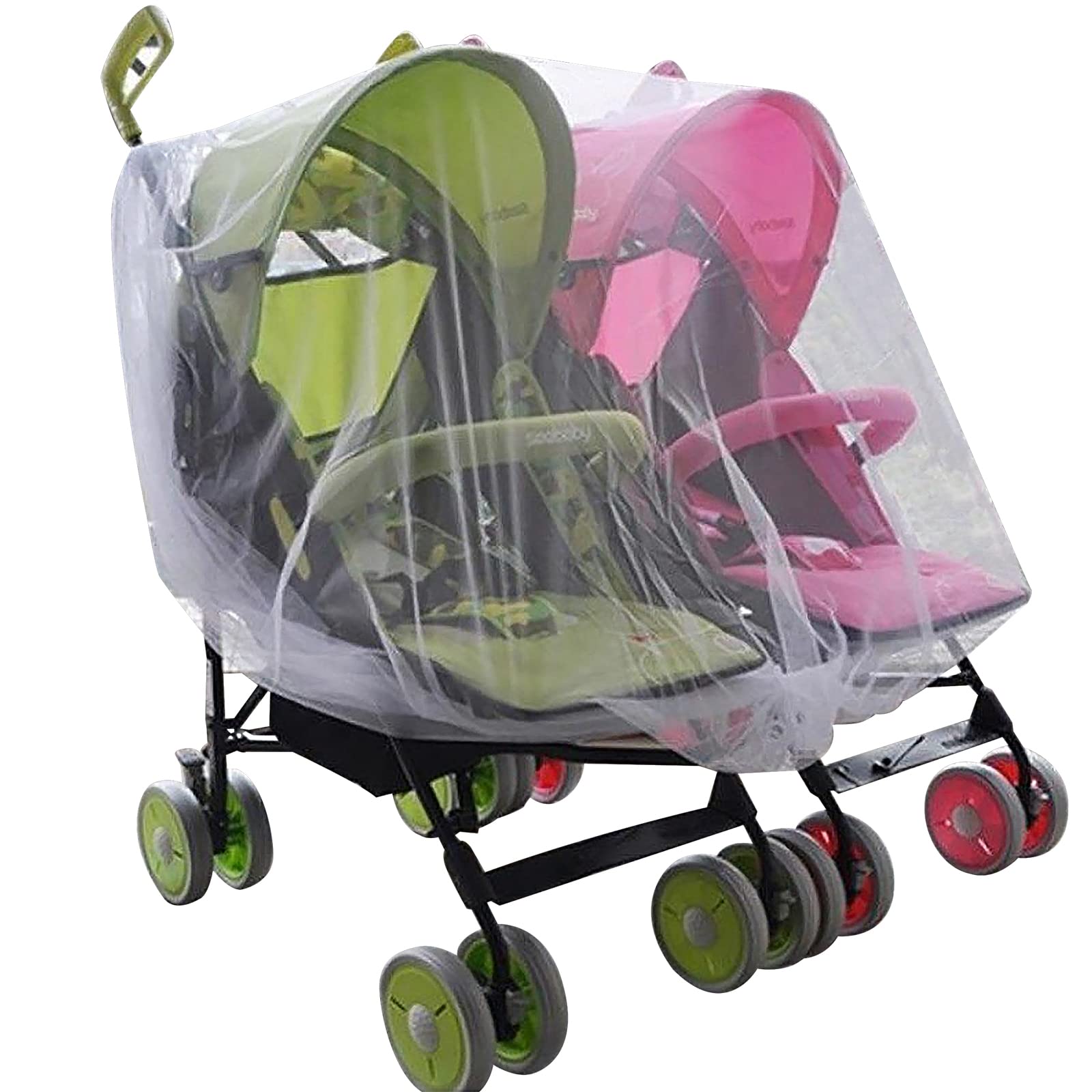 Universal Baby Pram Mosquito Net Fly Bug Insect Protection Cover Mesh Shield for Twin Stroller Outdoor Breathable Protective Netting for Pushchair Car Buggy Carrycot Stroller Basket Travel Cot