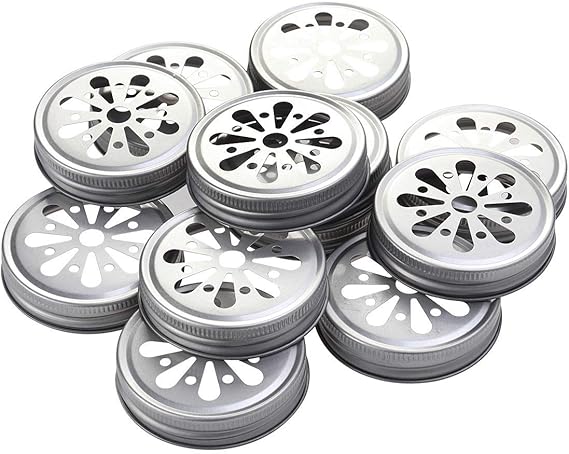 12 latas de lata con tapa de metal redonda con tapa de rosca para