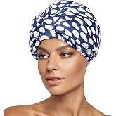 INNELO Shower Cap for Women Reusable Waterproof, Double Layer, Satin Lined | Bath Cap, Adjustable Elastic Strap, Large Size for Short Long Curly Hair, Soft Silky Lined, Anti Frizz, Shower Essentials