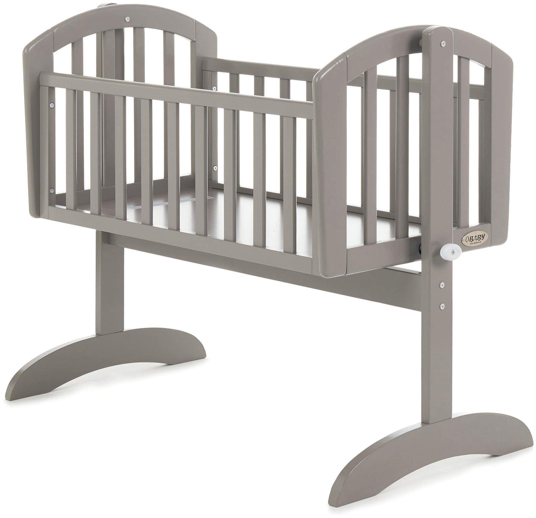 Sophie Crib – Warm Grey – Baby Cot Bed with Gentle Swinging Feature, Safe & Sturdy Design
