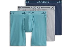 Jockey Men's Underwear Organic Cotton Stretch 6.5" Boxer Brief - 3 Pack