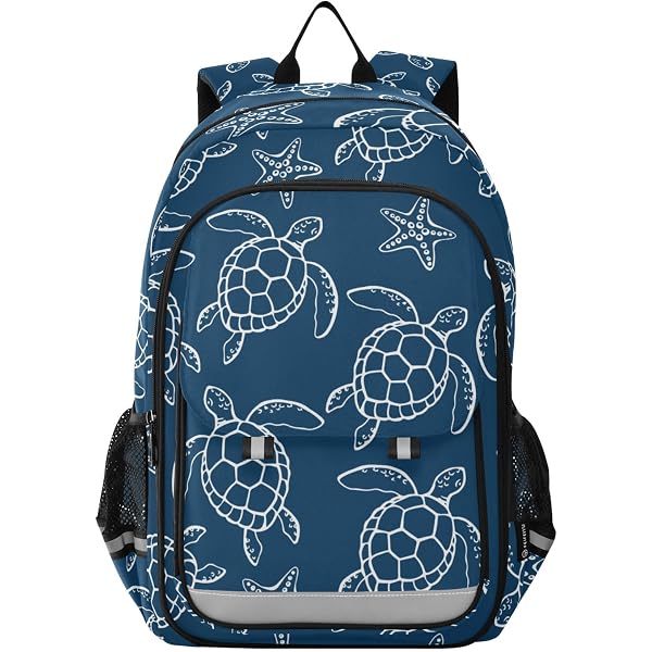 BOENLE Sea Turtle Backpack - Water-Resistant Lightweight Bookbag With Reflective Strips, Large Capacity Multicolor Bag
