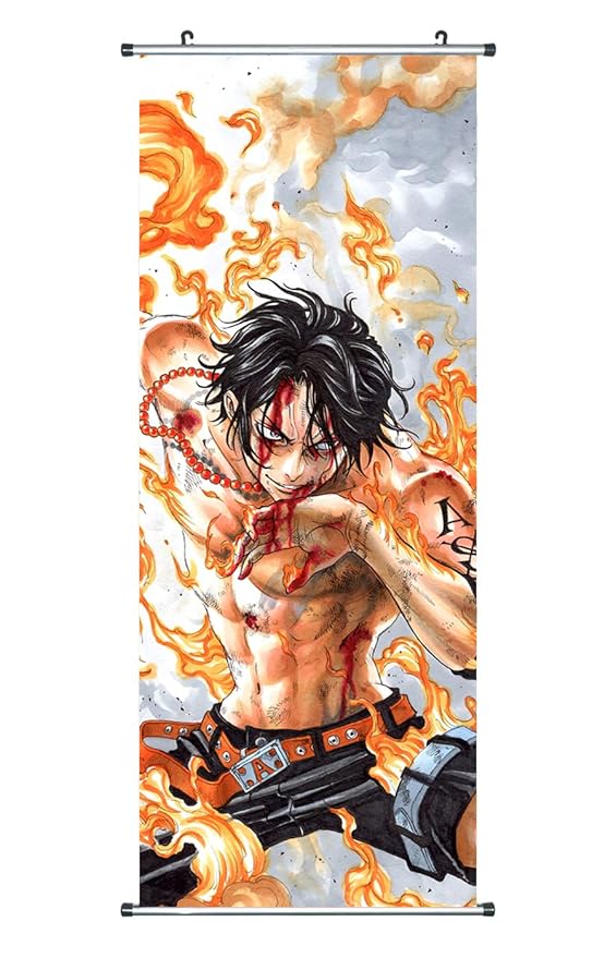 CoolChange Großes One Piece Rollbild / Kakemono aus Stoff Poster, 100x40cm, Motiv: Puma D. Ace