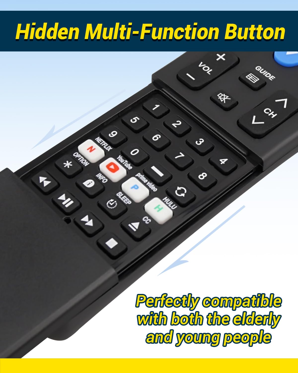 Mua Big Button TV Remote Waterproof Control Remoto 4-in-1 Universal for ...