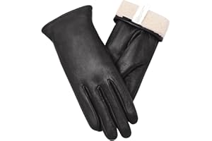 Vislivin Full-Hand Womens Touch screen Gloves Genuine Leather Gloves Warm Winter Texting Driving Glove