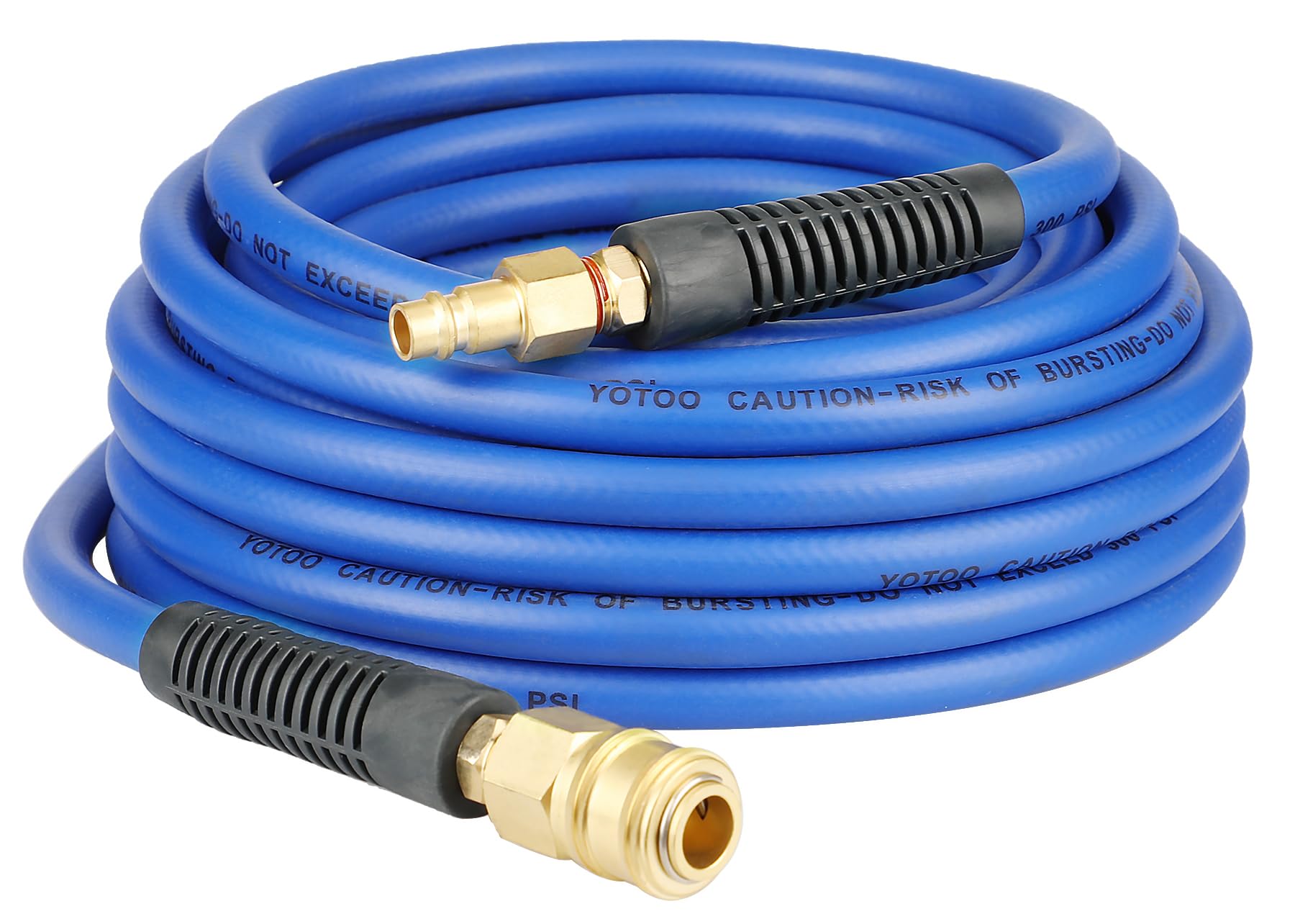 YOTOO Compressed Air Hose, 10m, 6mm ID x 15.5mm OD, 300 PSI, Rubber/PVC, 1/4 Inch Germany Quick Coupling Connections, Bend Limiter