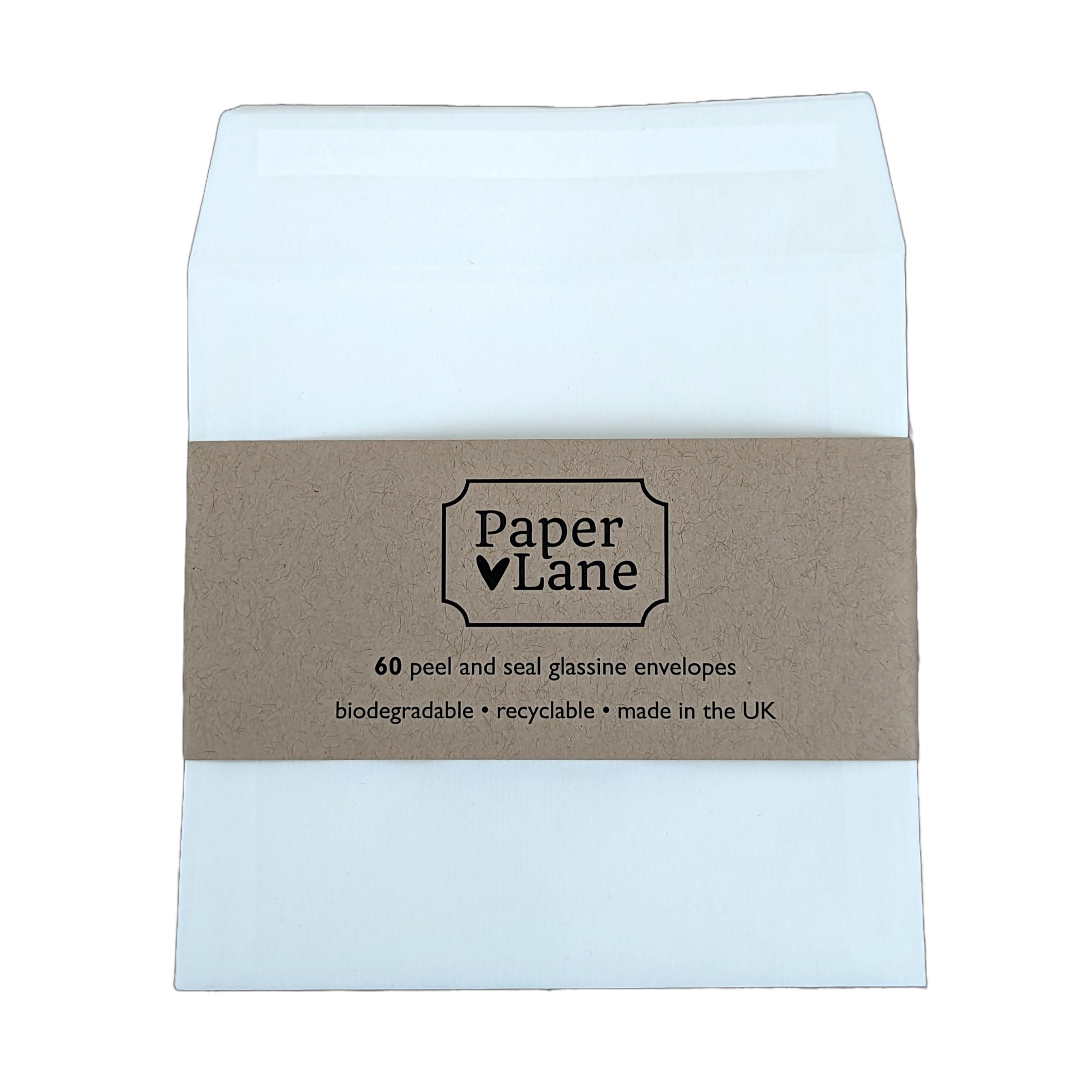 PaperLane 60 Square Medium (125mm x 125mm) Glassine Paper Peel and Seal Envelopes | Semi-Transparent | Perfect for Confetti Bags | Biodegradable and Recyclable