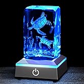 Eicxjui 3D Crystal Night Light with Multicolor LED Base Glass Laser Engraved Sea Turtle Figurines Lamp Gifts for Boys Girls Lovers Birthday Christmas Room Decor