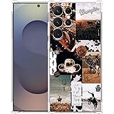 malegaon Vintage Cowboy Case for Samsung Galaxy S25 Ultra,Aesthetic Wild West Life Collage,Trendy Cool Soft TPU Bumper Case for Galaxy S25 Ultra