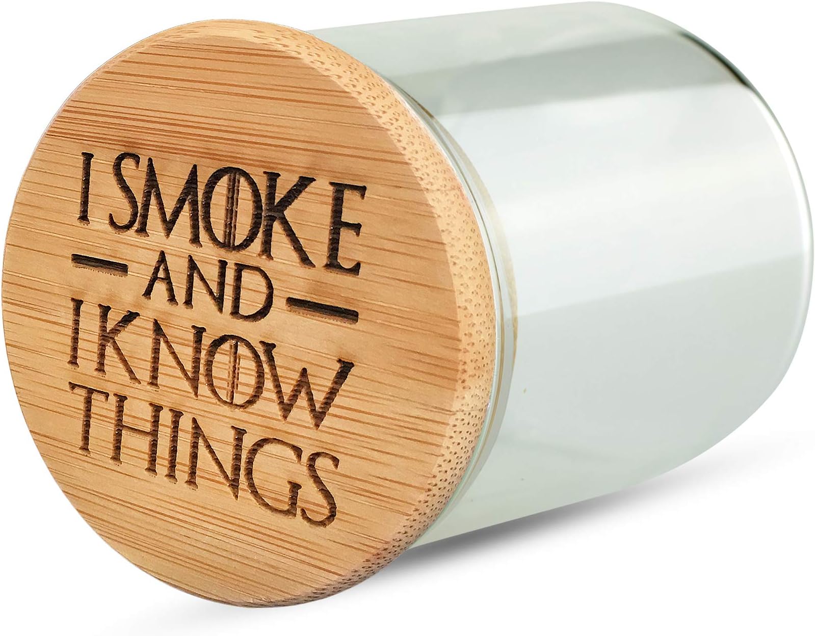 Herb Stash Jar with Engraved Smokers design \ Airtight Sealed for no Smell by Topboro