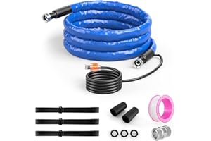 S AFSTAR 15FT Heat Tape for Water Pipes, Heated Water Hose with 3/4" GHT Adapter, 5/8" Inner Diameter, Thermostat, Lead & BPA