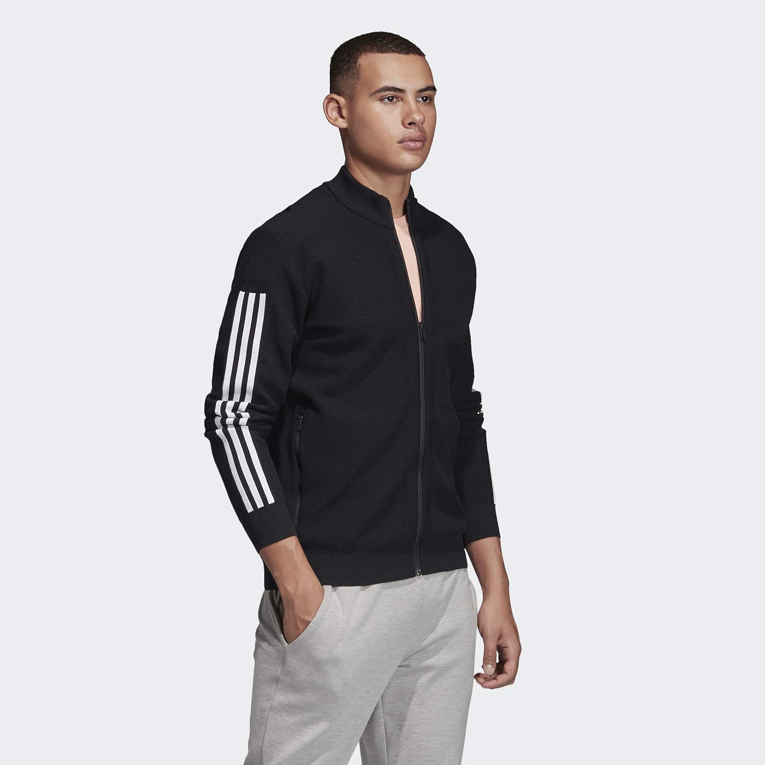 adidas Men's Essentials 3-stripes Tricot Track Jacket (Black1, Medium): Clothing