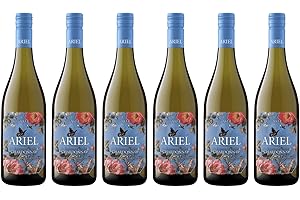 Ariel Vineyards Chardonnay Alcohol-Removed Wine with BeClink Tasting Cards & Guide | Non-Alcoholic California White Wine Alternative | 6 Pack