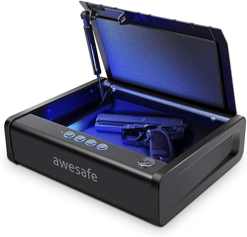 awesafe Biometric Gun Safe for Handgun & Pistol Safe, Portable Small ...
