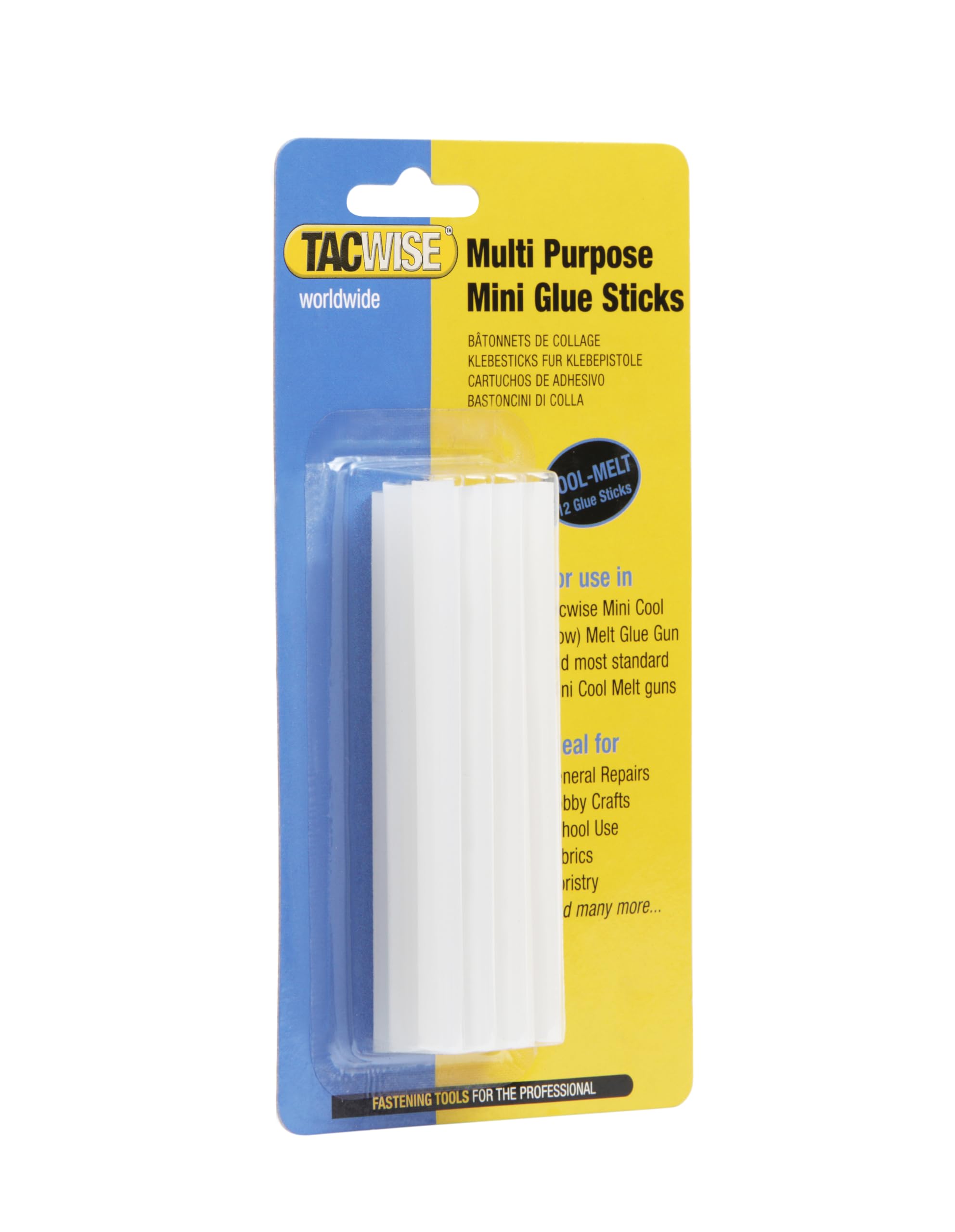 Tacwise 0476 Cool Melt Glue Sticks, 7.4mm x 100mm, Pack of 12, Clear
