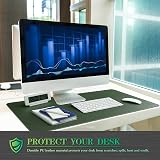 K KNODEL Desk Mat Blotter Dual-Sided PVC Leather Pad 60x35cm Dark Green view 6
