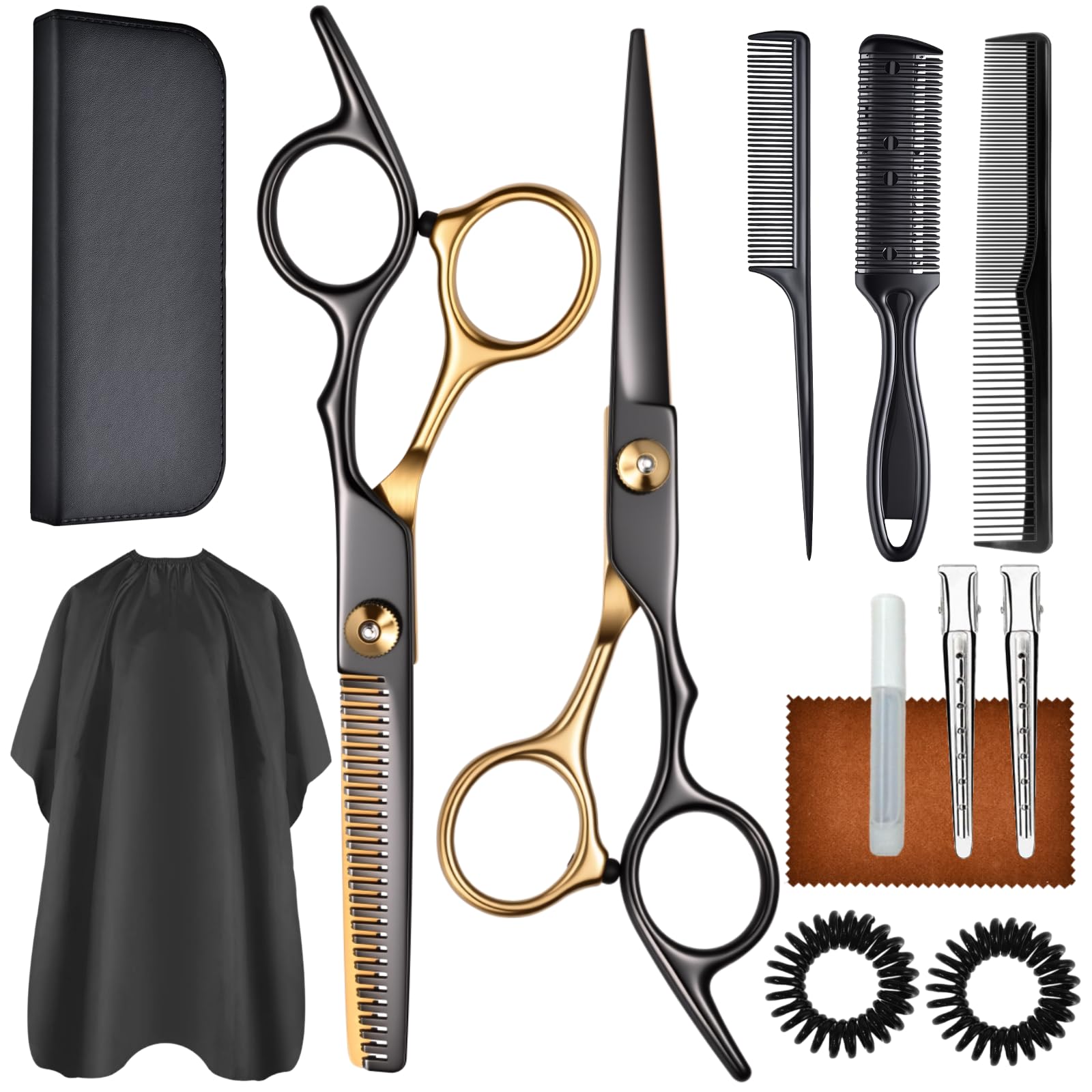 Photo 1 of 13 PCS Hair Cutting Scissors Shears Kits?Professional Haircut Scissors Kit with Cutting Scissors?6.5 Inches Hair Cutting Scissors Kit for Men/Women/Kids/Salon & Home