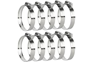 Hose Clamp 3 Inch, 10 Pack Stainless Steel Hose Clamps for 2 1/2 Inch to 3 1/2 Inch Hose Pipe, Adjustbale Worm Gear Clamps fo