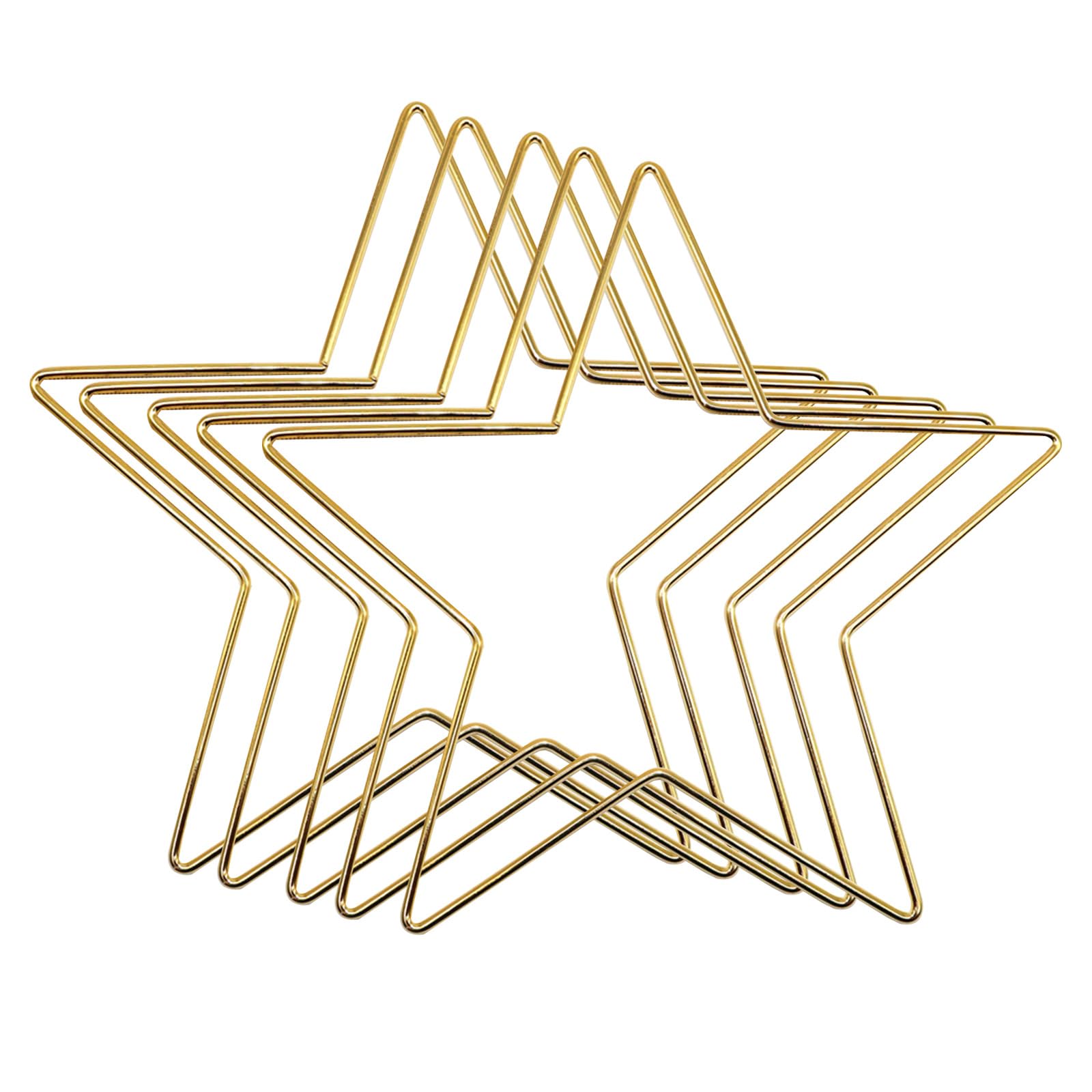 5 Pieces Metal Dream Catcher Rings Hoops, Crescent moon/heart shape/pentagonal star, Macrame Rings, for DIY Wedding Wreath, Dream Catcher (Star(50MM*5), Gold)