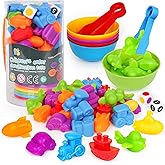 Counting Transport Matching Game with Sorting Cups, Sensory Sorting Colors Counting Toys with Games Dice, Montessori Training Preschool Educational Learning Toy Gifts for Toddlers Kids 3 4 5 6 +