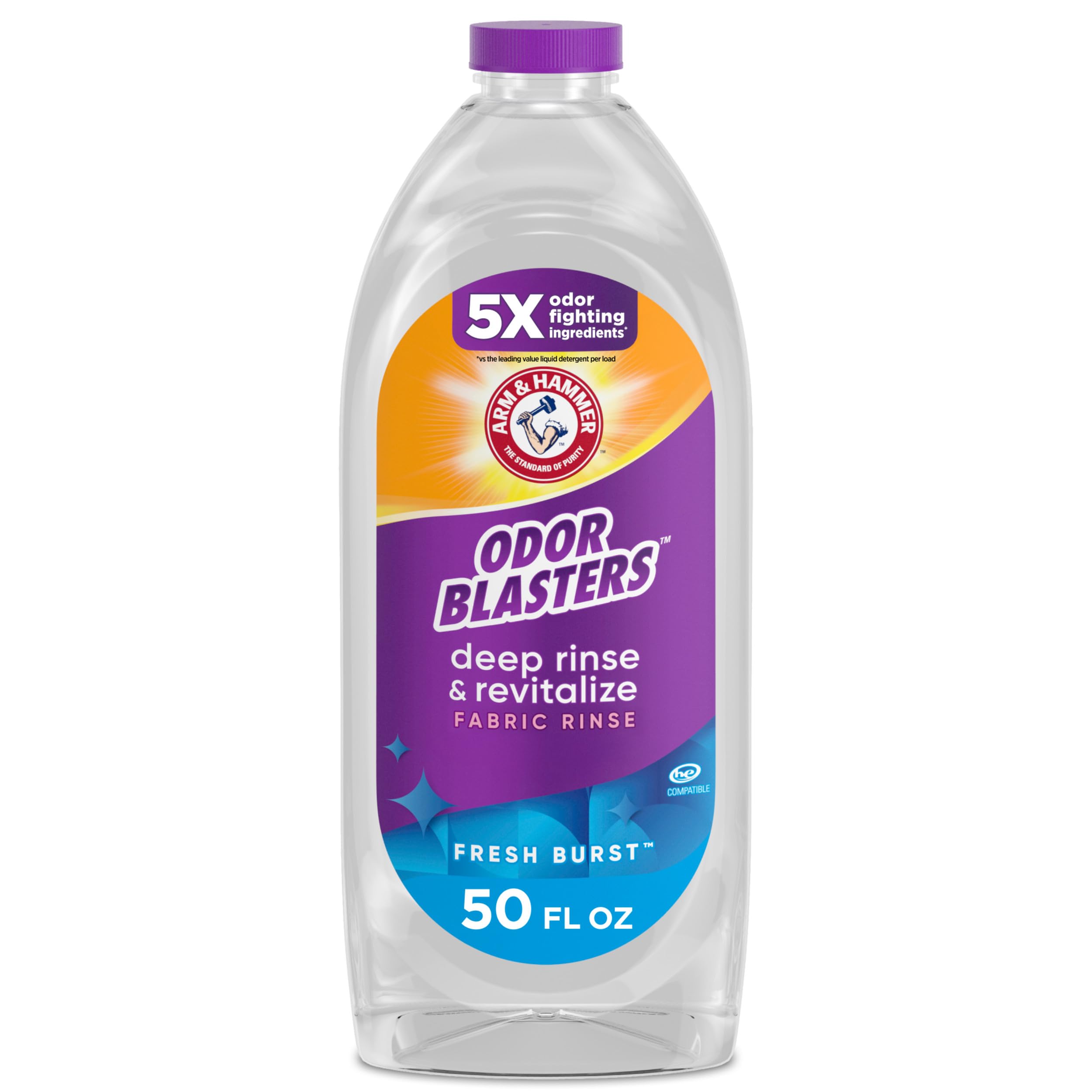 Photo 1 of ARM & HAMMER Odor Blasters Deep Rinse and Revitalize Fabric Rinse, Laundry Additive, Eliminates Sweat and Musty Odors, Fresh Burst Scent, 50 fl oz