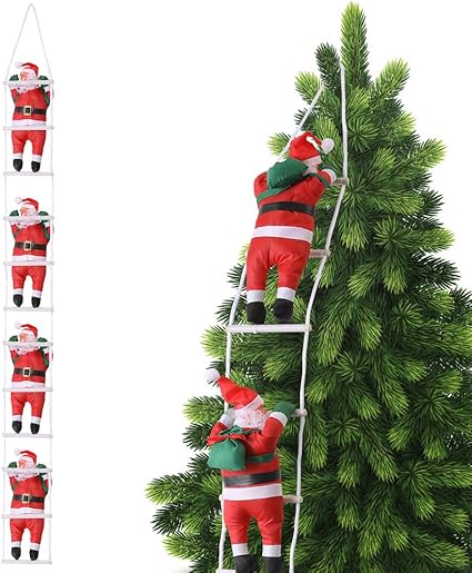 Amazon Co Jp クリスマス ツリー飾り サンタ梯子 サンタクロース サンタ人形梯子 Christmas Decoration 4人サンタ梯子 25 四つのサンタ インテリア飾り パーティ飾り クリスマスおもちゃ 吊り装飾用 クリスマス雰囲気 クリスマスデコレーション ギフト プレゼント