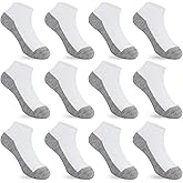 Auranso 12 Pairs Kid Breathable Athletic Ankle Socks Boys Girls Cotton Low Cut Socks