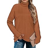 RITERA Plus Size Tops for Women Long Sleeve Shirts Womens Fall Winter Cable Tunic Top Turtleneck Pullover Blouses XL-5XL