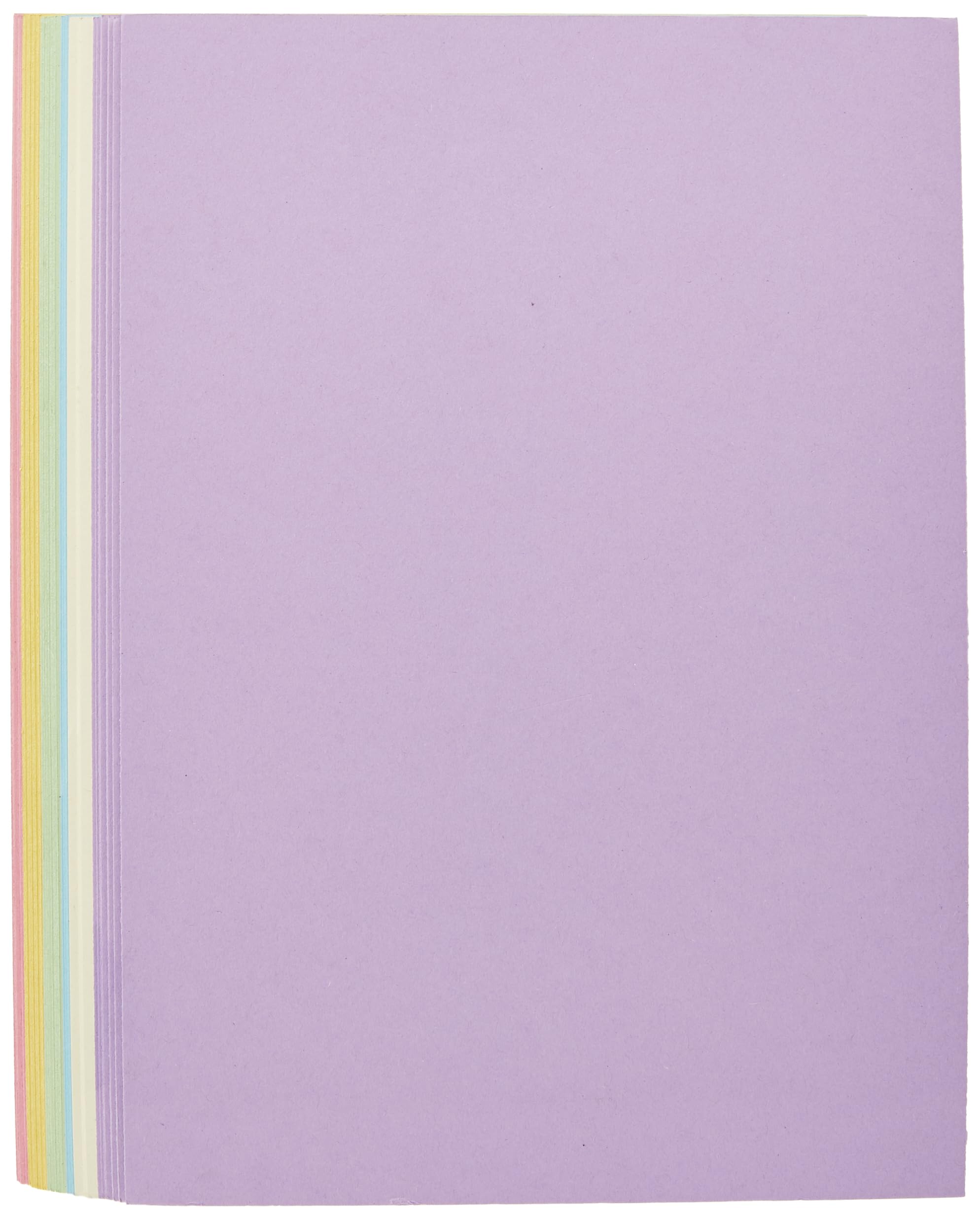 House of Card and Paper Rainbow A4 220 GSM Pastel Coloured Card (Pack of 50), HCP203, Yellow,Blue,Green,Lilac,Pink,Rainbow