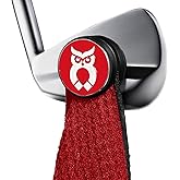 MagnetOwl Magnetic Golf Towel Clip (Turn Any Golf Towel Magnetic) - with 2 Sided Removable Ball Marker - Highest Strength Magnet - Removable and Resuable Towel Magnet - (Red)