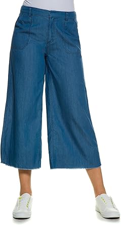 plus size denim culottes