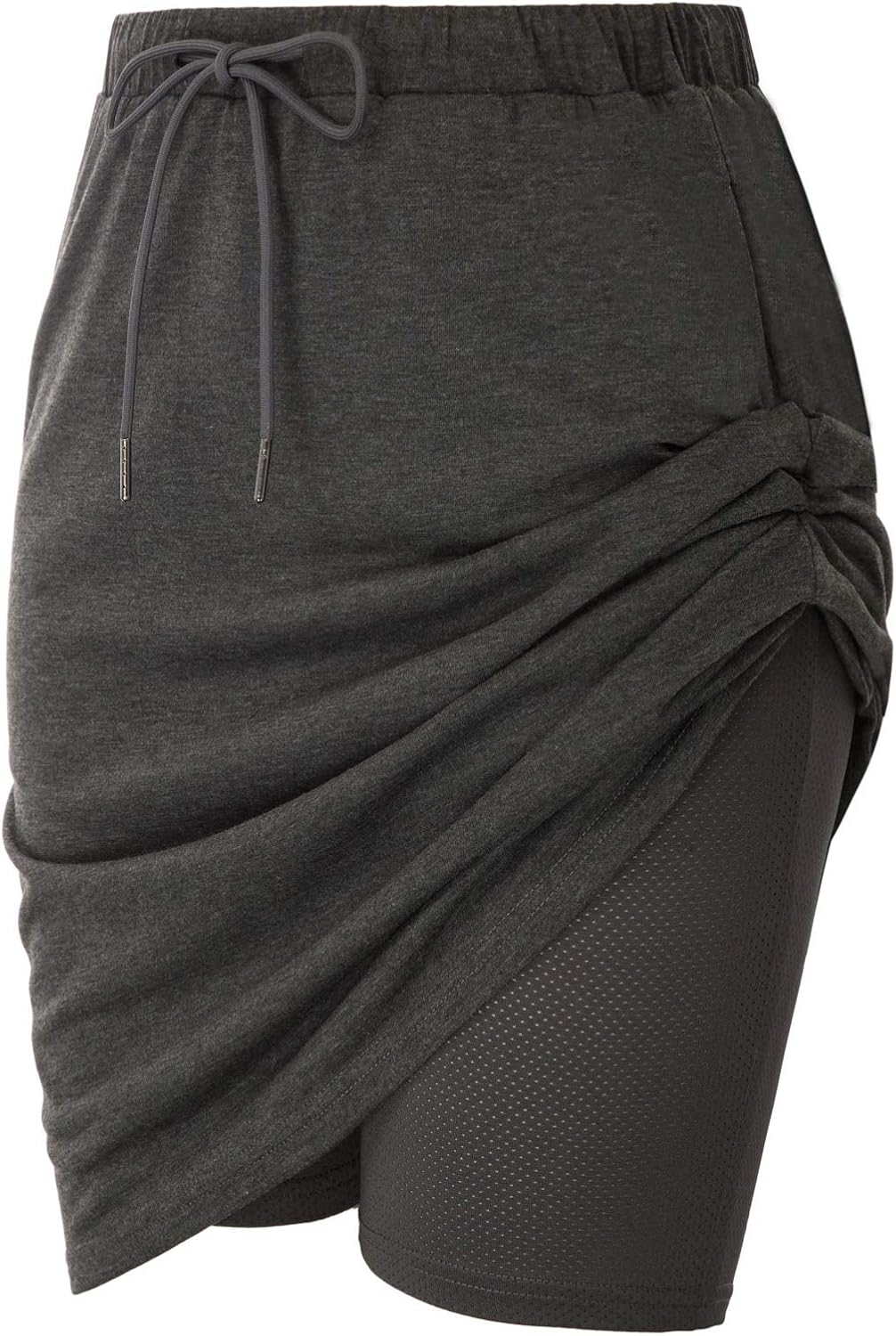JACK SMITH Women's Stretchy Knee Length Skirt Athletic Skort Drawstring Waist with Pockets: Clothing