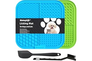 MateeyLife 2PCS Large Lick Mat for Dogs with Suction Cups, Slow Feeder Dog Bowls, Dog Lick Mat for Anxiety Relief, Dog Toys to Keep Them Busy, Dog Enrichment Toys for Bathing, Cat Lick Pad for Boredom