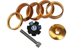 GANOPPER 1 1/8 Inch Headset Spacer with Stem Top Cap,Headset Star Nut Black Red Blue Gold 4 Color