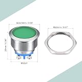 sourcing map 22mm Green LED Indicator Light 12V M22 Panel Mount Metal view 2