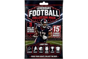Football Card Legends Pack – 15 Cards Inside | 3 Guaranteed Hall of Famers or Stars | Look for Rookies, Patches, and Autograp