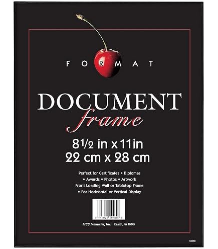 Cadre MCS Walden Woods Large 8,5x27,9 Cm - Gris Vieilli - Bois Massif - Verre Anti-Reflet - Pour Diplômes, Certificats, Documents
