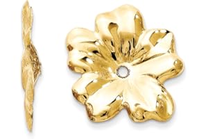 FJC Finejewelers 14k Yellow Gold Polished Floral Earring Jackets